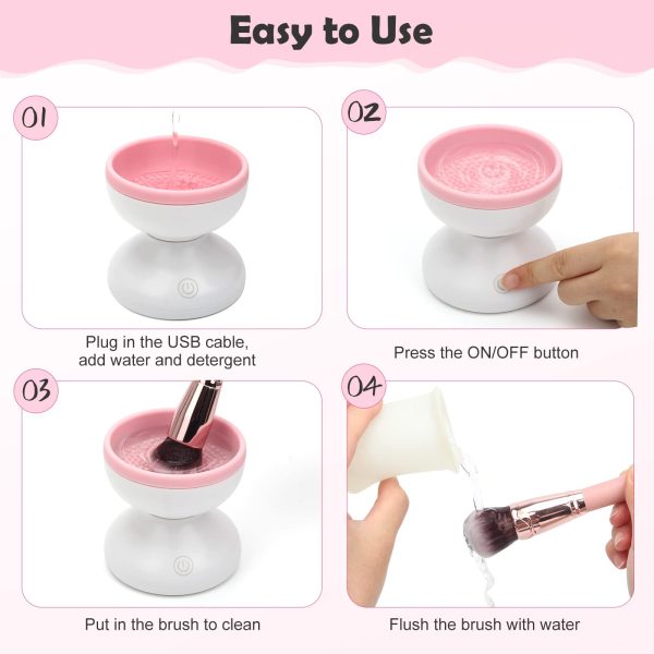 Electric Makeup Brush Cleaner USB Powered Scrubber