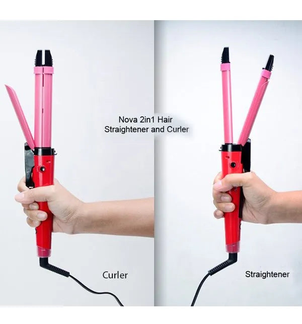 Nova 2-in-1 Hair Straightener & Curler NH-2009