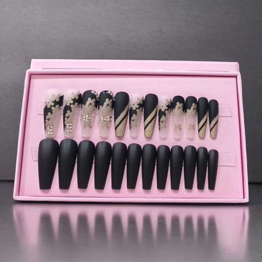 24 Pcs O.TWO.O Matte Black Nail Polish Set – Luxe Finish