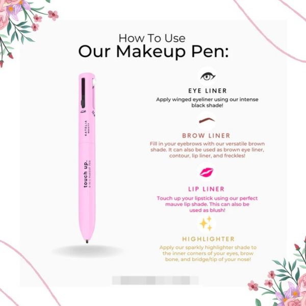 4-in-1 Makeup Pen – Eyeliner, Brow, Lip & Highlighter
