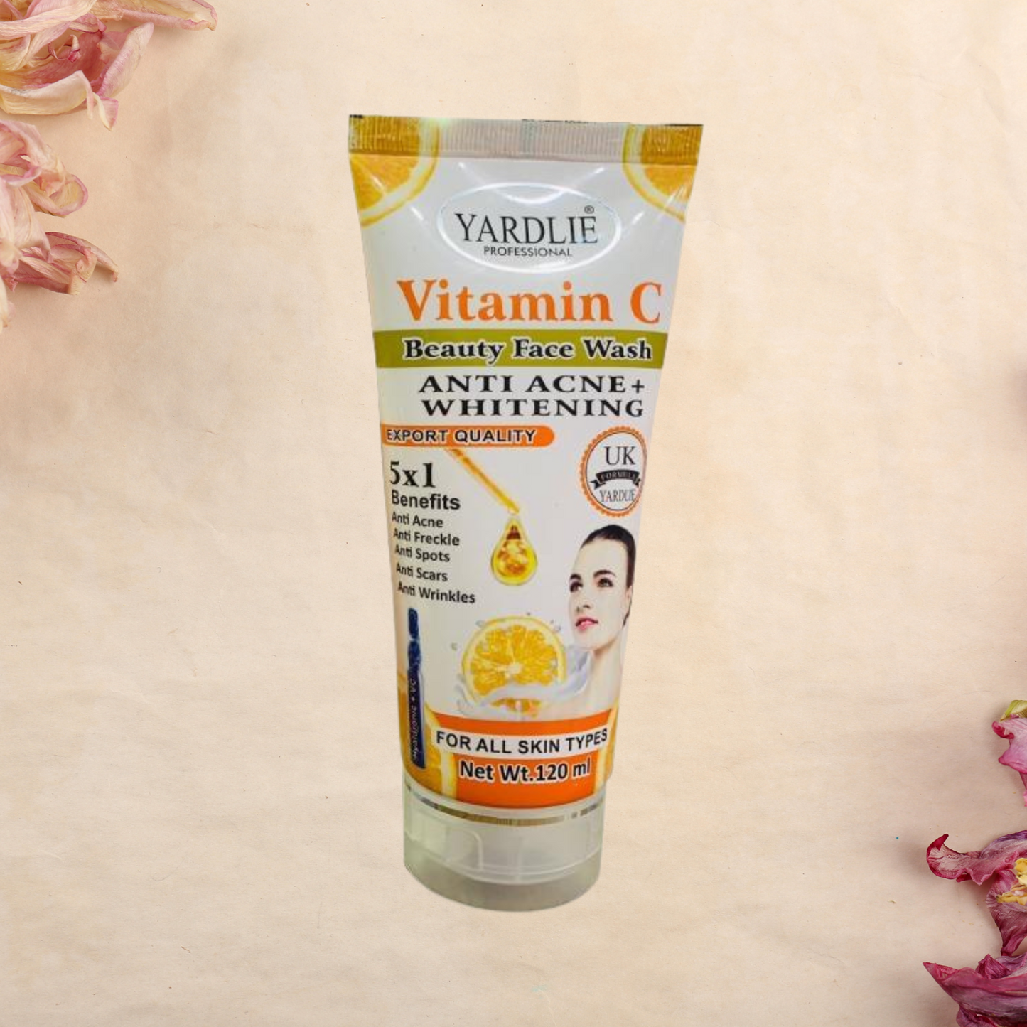 Anti-Acne Vitamin C Face Wash – Whitening & Scar Removal (120ml)