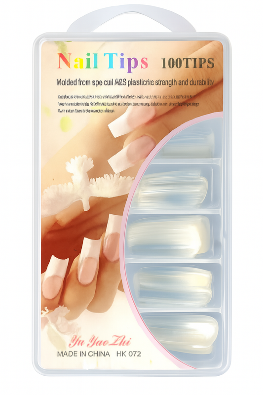 Transparent & Natural False Nails 100 Pcs Nail Tips