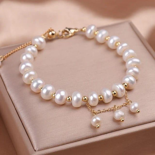 Elegant Pearl Beaded Bracelet for Women – White