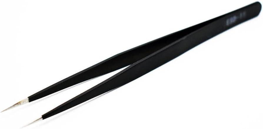 Stainless Steel Tweezers Set – 2 Pcs Black