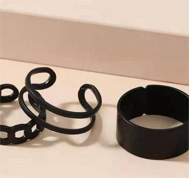 Trendy Alloy Plated Hip Hop Rings Set – Pack of 3