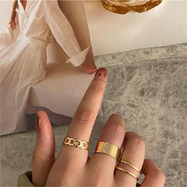 Trendy Alloy Plated Hip Hop Rings Set – Pack of 3