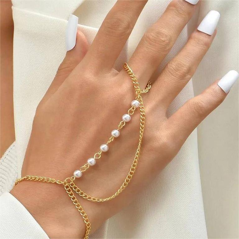 Gold Plated Pearl Bracelet – Adjustable Elegant Jewelry