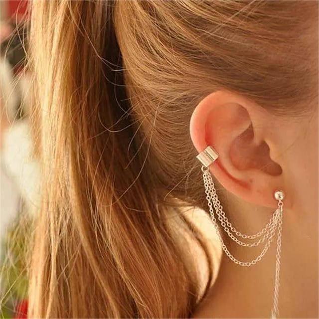 Trendy Adjustable Silver Earcuffs – Minimalist Jewelry