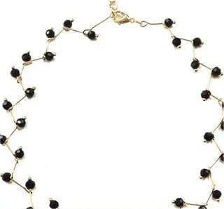 Zigzag Black Necklace – Adjustable Golden Plated