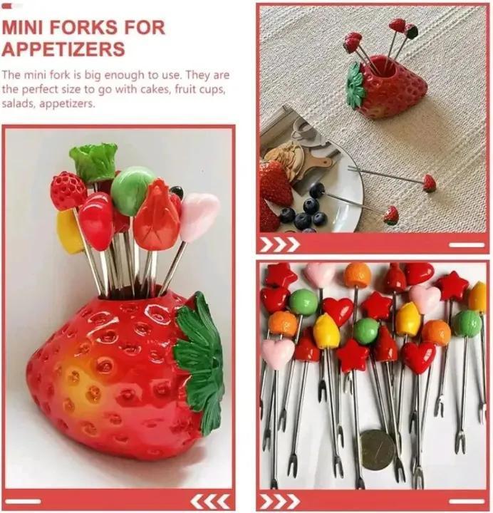 6 Pcs Stainless Steel Fruit Fork Set