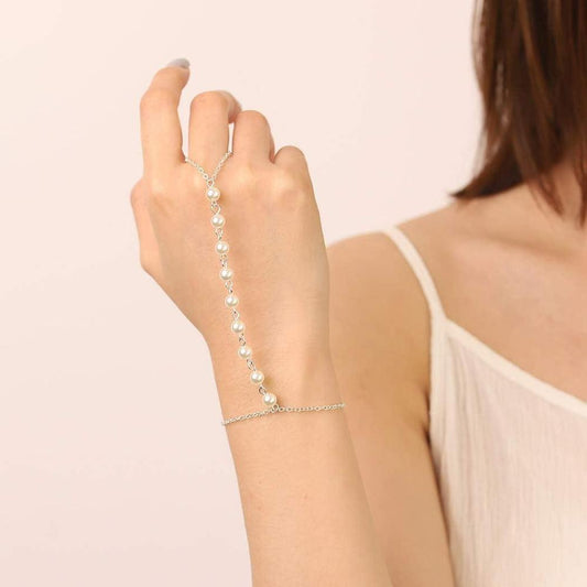 Elegant Silver Pearl Bracelet – Adjustable