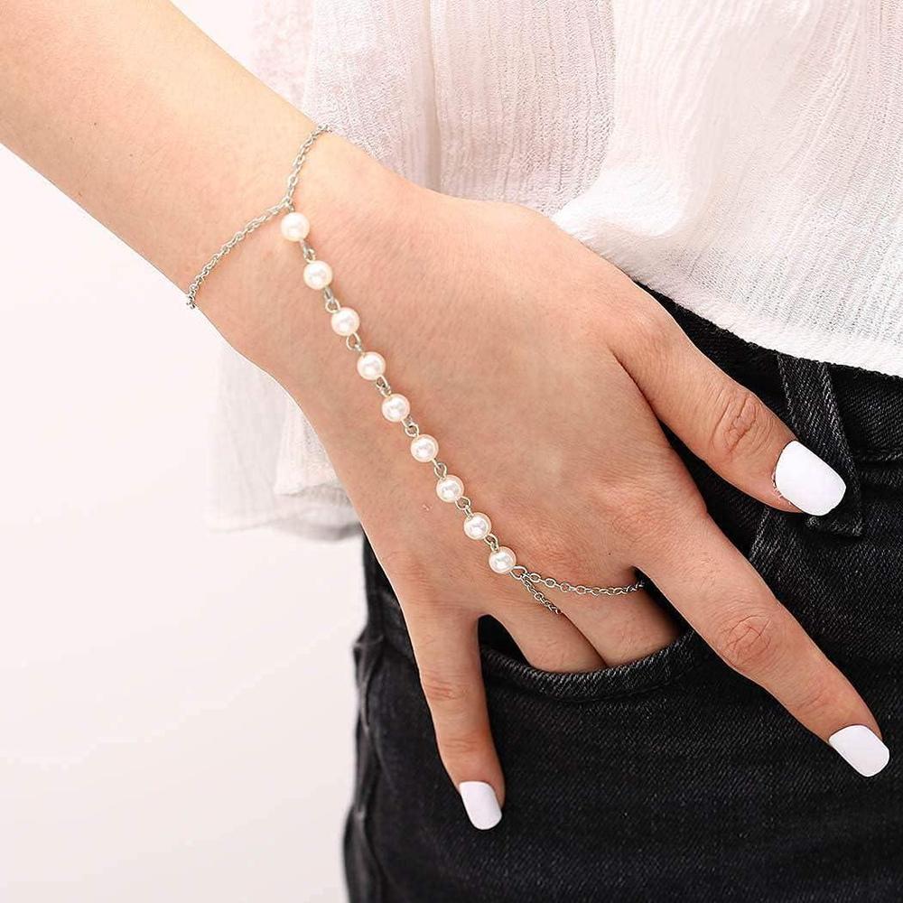 Elegant Silver Pearl Bracelet – Adjustable