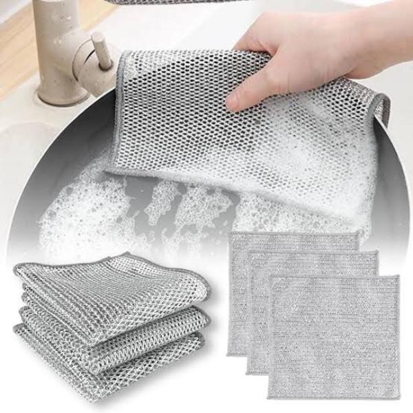 10 Pcs Durable Washable Steel Wire Cleaning Cloths