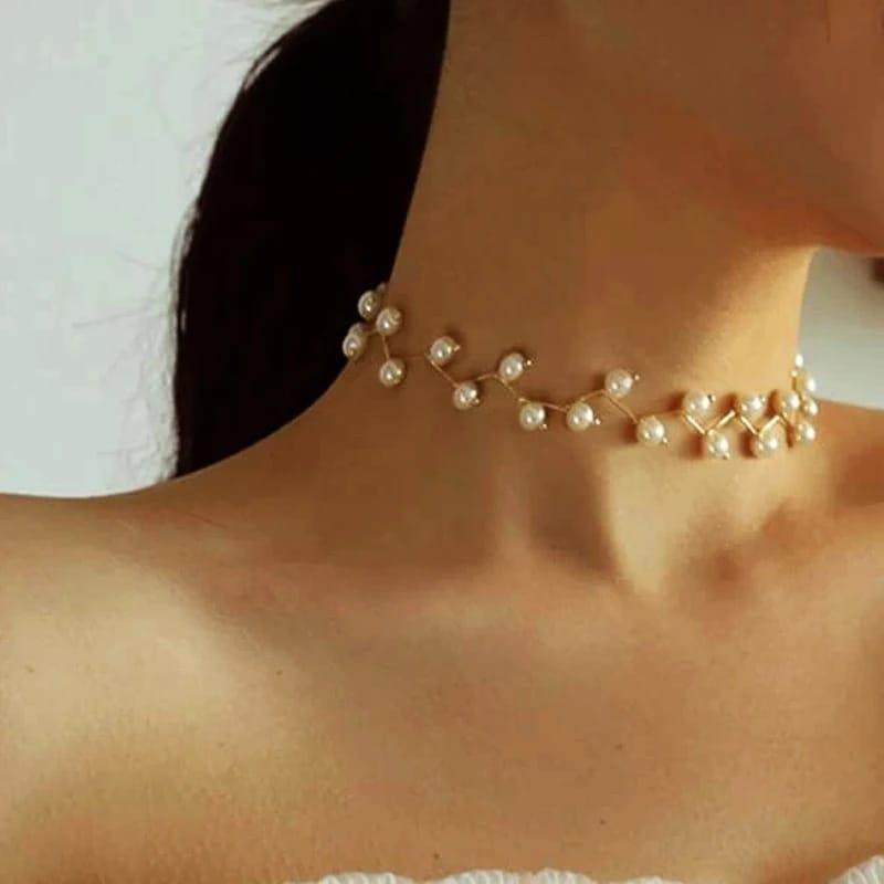 Elegant Pearl Neck Choker – Adjustable Fashion Jewelry