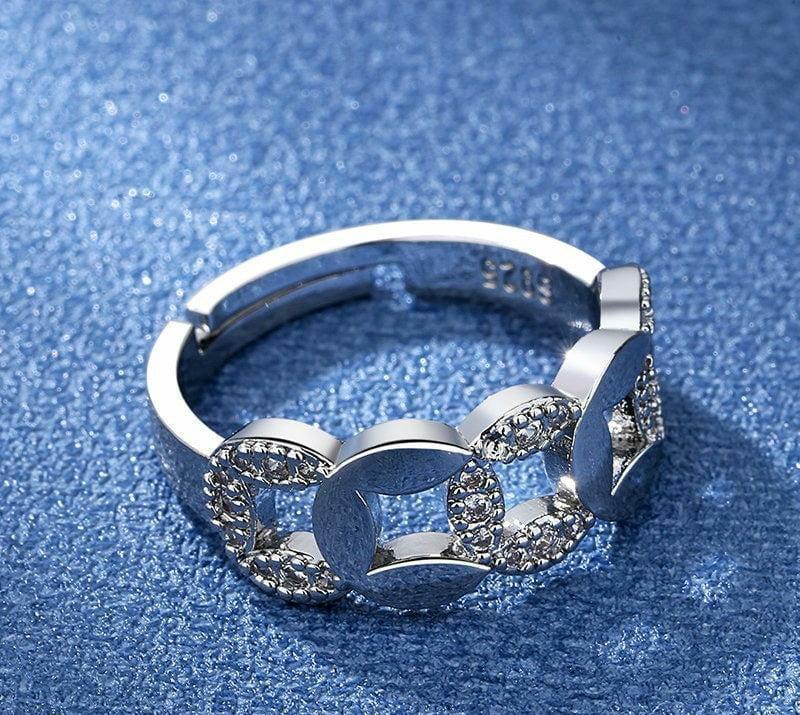 Loops Adjustable Silver Ring – Stylish Metal Jewelry