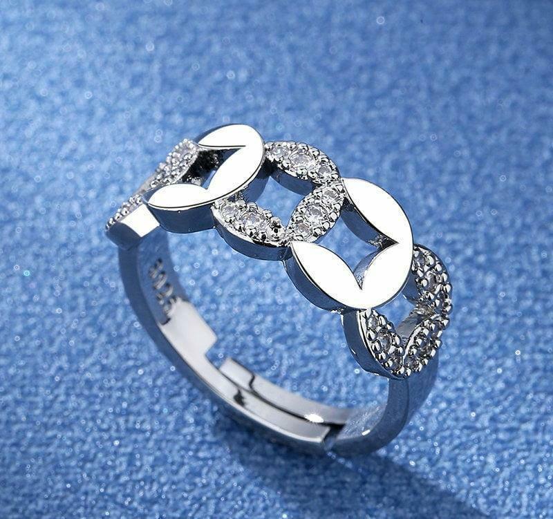 Loops Adjustable Silver Ring – Stylish Metal Jewelry