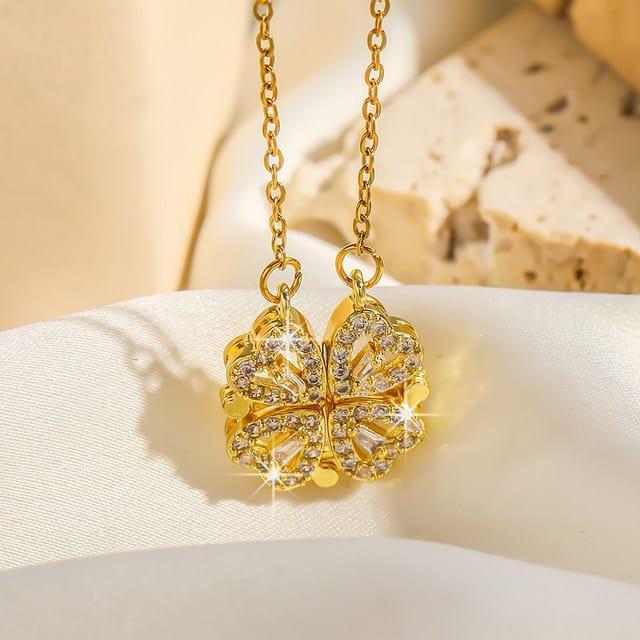Magnetic Four-Leaf Clover Necklace for Women