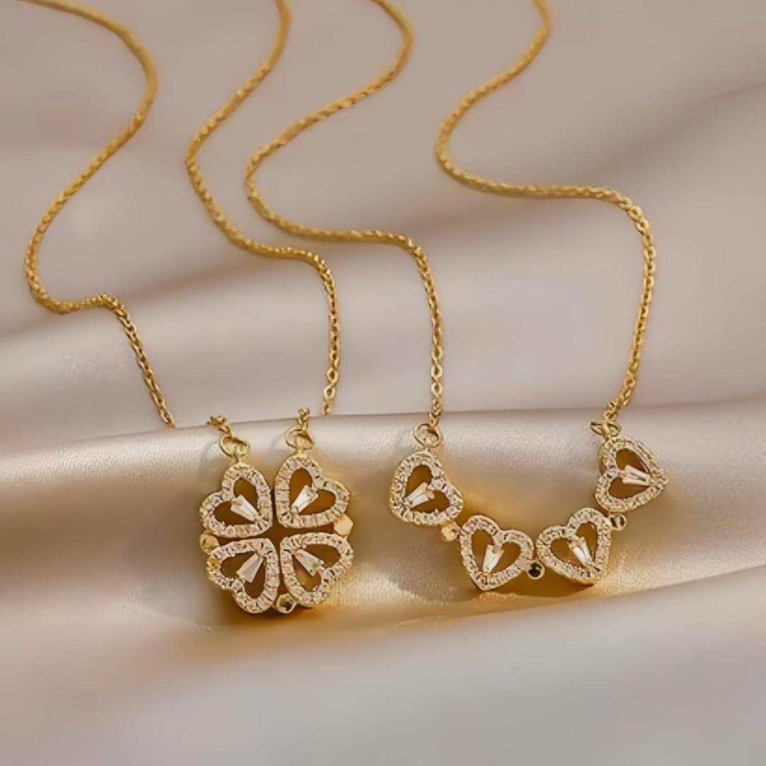 Magnetic Four-Leaf Clover Necklace for Women