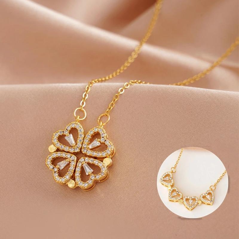 Magnetic Four-Leaf Clover Necklace for Women
