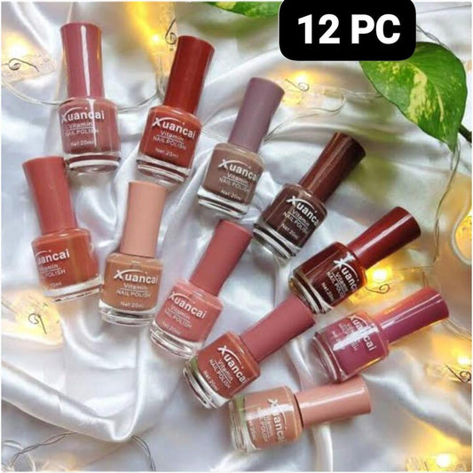Nude Long Lasting Nail Polish Set – 12 Shades