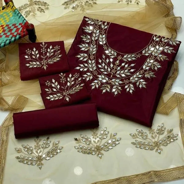 Women Silk Suit – 3 Pcs Unstitched