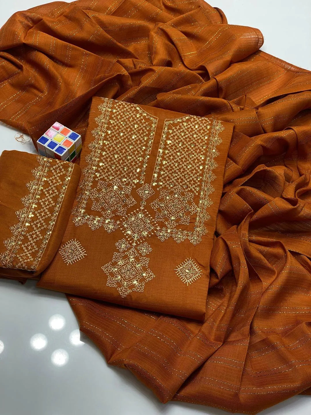 Women's Unstitched Embroidered Suit