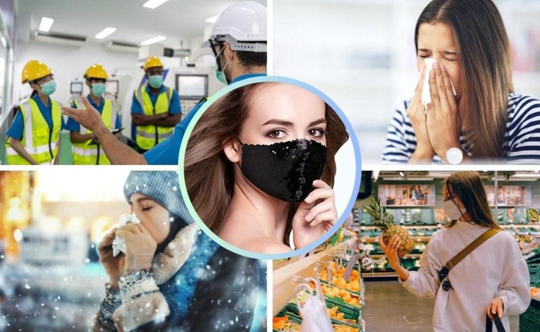 Stylish Black Cotton Face Mask – Safety & Comfort (2 Pcs)