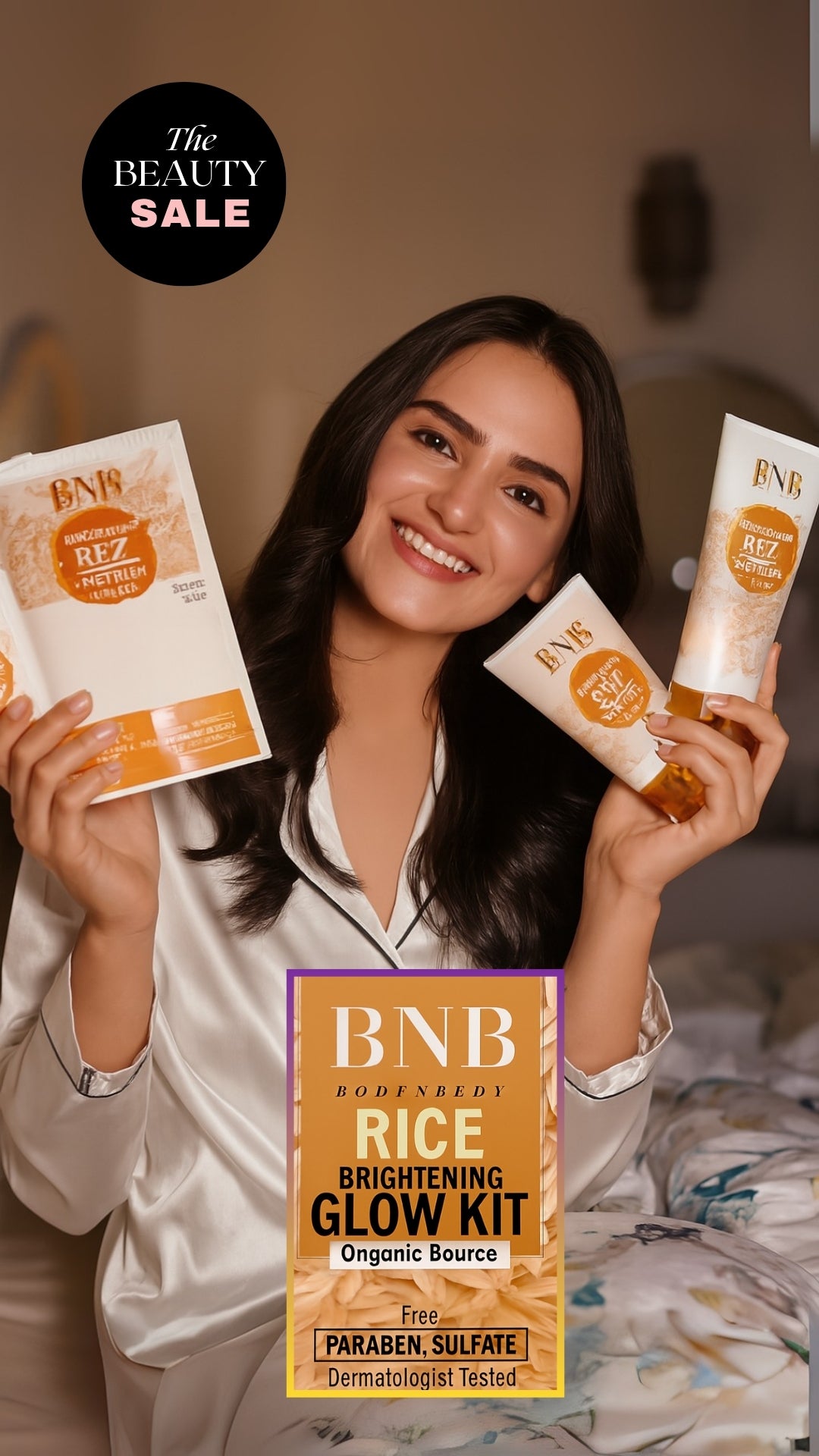 3 in 1 Rice Skincare Bundle – Face Wash, Facial Scrub & Sheet Mask for Whitening & Glow