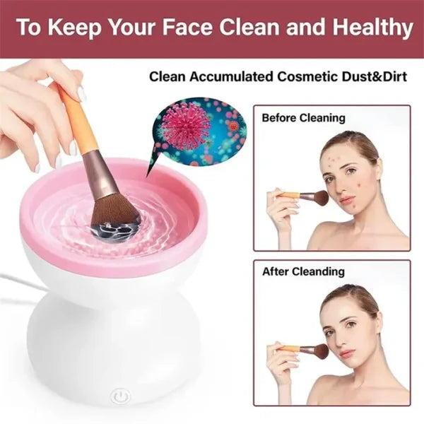 Electric Makeup Brush Cleaner  USB Powered Scrubber