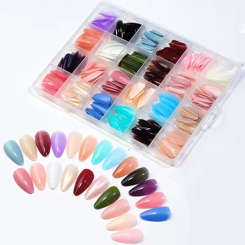 Fake Nails Set (576 Pcs) – Nail Tips for Salon & Home Manicure, Custom Nail Art
