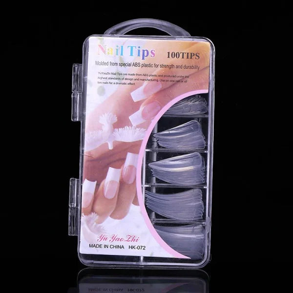 Transparent & Natural False Nails 100 Pcs Nail Tips