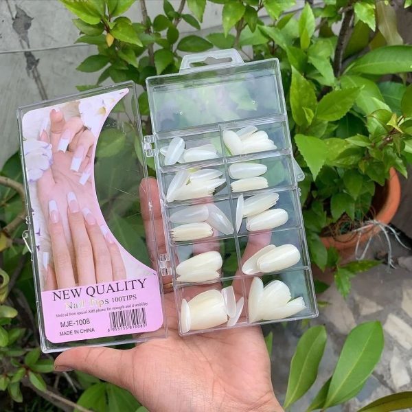 Transparent & Natural False Nails 100 Pcs Nail Tips