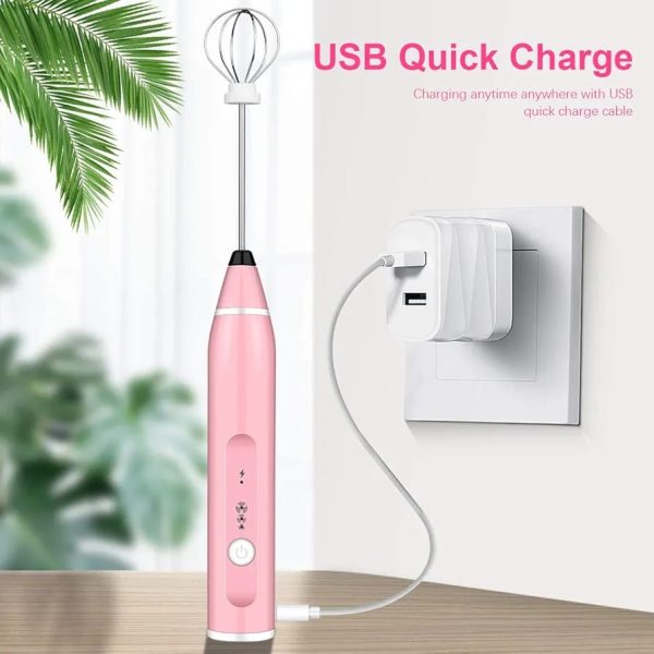 Rechargeable Milk Frother – 3-Speed Coffee Mixer