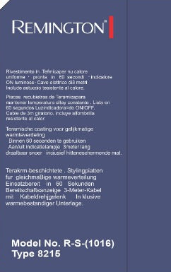 Remington Silk Ceramic Hair Straightener 8215