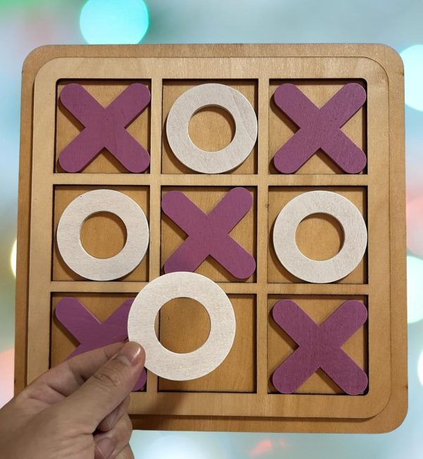 Wooden Tic-Tac-Toe Board Game – Classic XO Fun